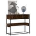 Table console chêne fumé 90x35x80 cm bois d'ingénierie - Photo n°1