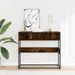 Table console chêne fumé 90x35x80 cm bois d'ingénierie - Photo n°3
