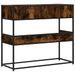 Table console chêne fumé 90x35x80 cm bois d'ingénierie - Photo n°6