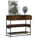 Table console chêne fumé 90x35x80 cm bois d'ingénierie - Photo n°1