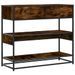 Table console chêne fumé 90x35x80 cm bois d'ingénierie - Photo n°2