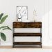 Table console chêne fumé 90x35x80 cm bois d'ingénierie - Photo n°3