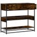 Table console chêne fumé 90x35x80 cm bois d'ingénierie - Photo n°5