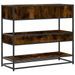 Table console chêne fumé 90x35x80 cm bois d'ingénierie - Photo n°7