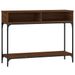 Table console chêne marron 100x30,5x75 cm bois d'ingénierie - Photo n°1