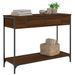 Table console chêne marron 100x34,5x75 cm bois d'ingénierie - Photo n°3