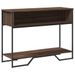 Table console chêne marron 100x35x74,5 cm bois d'ingénierie - Photo n°2