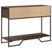 Table console chêne marron 100x35x74,5 cm bois d'ingénierie - Photo n°6