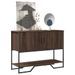 Table console chêne marron 100x35x74,5 cm bois d'ingénierie - Photo n°3