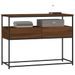 Table console chêne marron 100x40x75 cm bois d'ingénierie - Photo n°3