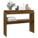 Table console Chêne marron 102x30x80 cm Bois d'ingénierie - Photo n°5