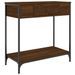 Table console chêne marron 75x34,5x75 cm bois d'ingénierie - Photo n°1