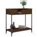 Table console chêne marron 75x34,5x75 cm bois d'ingénierie - Photo n°4