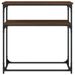 Table console chêne marron 75x35,5x75 cm bois d'ingénierie - Photo n°4