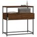 Table console chêne marron 75x40x75 cm bois d'ingénierie - Photo n°4