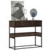 Table console chêne marron 90x35x80 cm bois d'ingénierie - Photo n°1