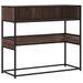 Table console chêne marron 90x35x80 cm bois d'ingénierie - Photo n°2