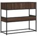 Table console chêne marron 90x35x80 cm bois d'ingénierie - Photo n°6