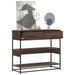 Table console chêne marron 90x35x80 cm bois d'ingénierie - Photo n°1