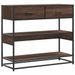 Table console chêne marron 90x35x80 cm bois d'ingénierie - Photo n°2