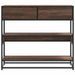 Table console chêne marron 90x35x80 cm bois d'ingénierie - Photo n°4