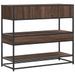 Table console chêne marron 90x35x80 cm bois d'ingénierie - Photo n°7