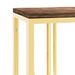 Table console doré acier inoxydable et bois massif récupération - Photo n°5