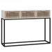 Table console en bois naturel avec 3 tiroirs et pieds en métal noir 105 cm - Modèle Bolivia - Photo n°1