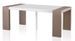 Table console extensible taupe et blanc laquée 50 à 200 cm - 10 personnes - Photo n°1