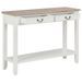 Table console fixe blanche et bois naturel Paola - Photo n°2