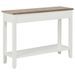 Table console fixe blanche et bois naturel Paola - Photo n°4