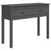 Table console Gris 100x35x75 cm Bois massif de pin - Photo n°2