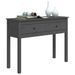 Table console Gris 100x35x75 cm Bois massif de pin - Photo n°4