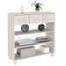 Table console HAMAR Blanc 90x35x90 cm Bois massif de pin - Photo n°4