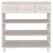 Table console HAMAR Blanc 90x35x90 cm Bois massif de pin - Photo n°5