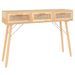 Table console Marron 105x30x75cm Bois massif pin /rotin naturel - Photo n°2