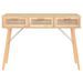 Table console Marron 105x30x75cm Bois massif pin /rotin naturel - Photo n°3