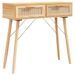 Table console Marron 80x30x75 cm Bois massif pin /rotin naturel - Photo n°2