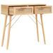 Table console Marron 80x30x75 cm Bois massif pin /rotin naturel - Photo n°3