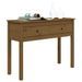 Table console Marron miel 100x35x75 cm Bois massif de pin - Photo n°4