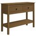 Table console Marron miel 100x35x75 cm Bois massif de pin - Photo n°2