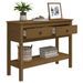 Table console Marron miel 100x35x75 cm Bois massif de pin - Photo n°5