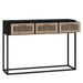Table console noir 105x30x75 cm bois d'ingénierie et fer - Photo n°5