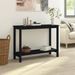 Table console Noir 110x40x80 cm Bois massif de pin - Photo n°5