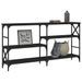 Table console noir 150x29x76,5 cm bois d'ingénierie - Photo n°3