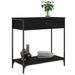 Table console noir 75x34,5x75 cm bois d'ingénierie - Photo n°3