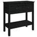 Table console Noir 75x35x75 cm Bois massif de pin - Photo n°2