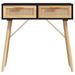 Table console Noir 80x30x75 cm Bois massif pin /rotin naturel - Photo n°4