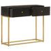 Table console noir 90x30x76 cm bois massif de manguier et fer - Photo n°3