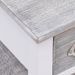 Table d'appoint 2 tiroirs paulownia massif gris et blanc Amatar - Photo n°5